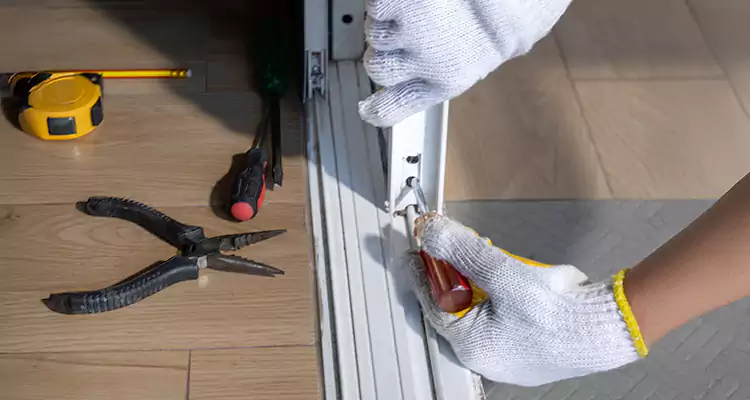 Backyard Sliding Door Track Repair in Plant City, FL